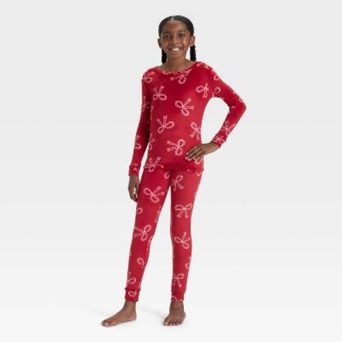 Kids' Long Sleeve Snuggly Soft Pajama Set - Cat & Jack™ Red