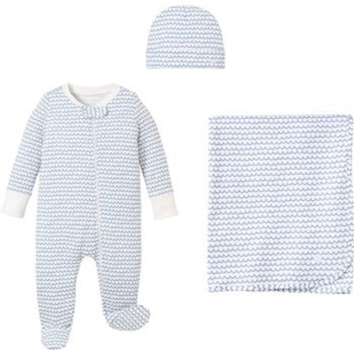 Welcome Home Cotton Footie, Hat & Blanket Set, 0-3 M