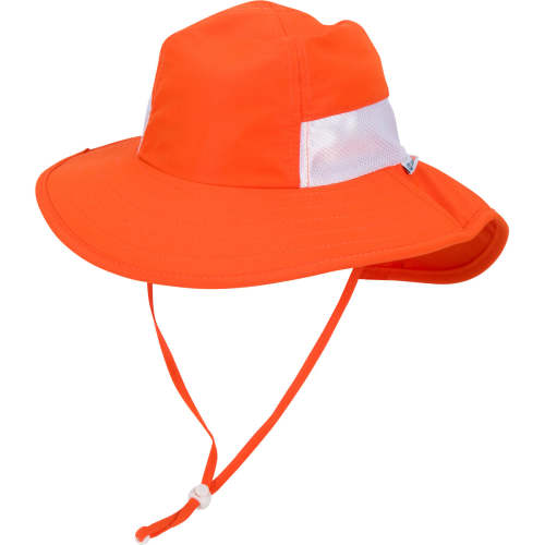 Kids Wide Brim + Flap Neck Sun Protective Adventure Hat - Orange