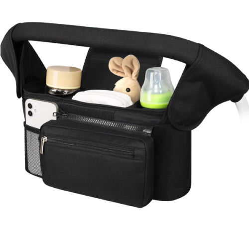 Accmor Universal Stroller Organizer with Insulated Cup Holder Detachable Phone Bag and Shoulder Strap,Stroller Bag Caddy Organizer Accessories Fits for Uppababy, Baby Jogger, Britax Strollers