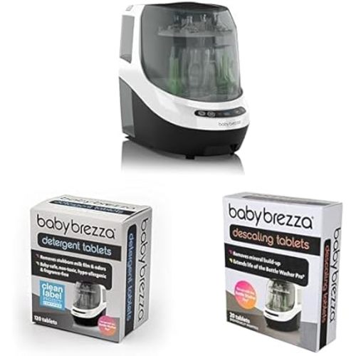 Baby Brezza Bottle Washer Pro + Cleaning Tablets Bundle/Automatic, Hands-Free Baby Bottle Washing System/Bundle & Save