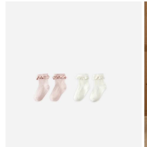 Lace Trim Socks, 2-pack || Blush, Ivory – Rylee + Cru