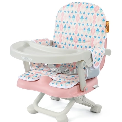 YOLEO Baby High Chair Booster Seat for Dining Table, Foldable High Chairs with Adjustable Heights, Travel Booster Seat with Removable Tray