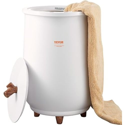 VEVOR Towel Warmer Bucket, 20L Large Towel Warmer for Bathroom, Auto Shut Off Towel Heater with 4-Level Timer Fits up to Two 40"x70" Oversized Towels, Bathrobes, Blankets, ETL & FCC Certified