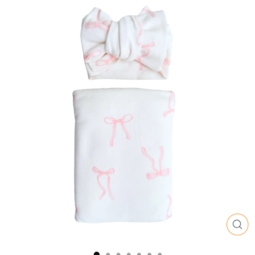 Swaddle Set | Pink Bows *APRIL PRE-ORDER* – Little and Fern