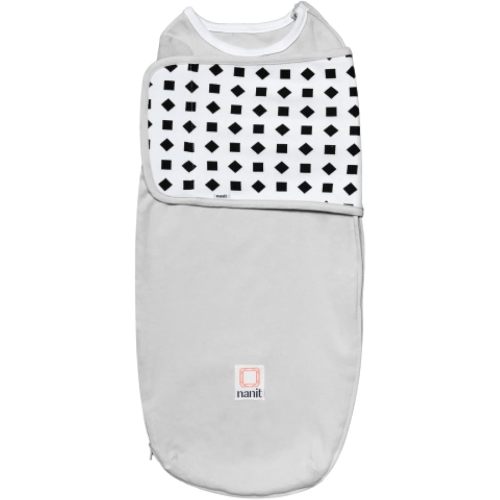 Nanit Breathing Wear Swaddle – Works with Nanit Pro Baby Monitor to Track Breathing Motion Sensor-Free, Real-Time Alerts, 100% Cotton, Size Large, 3-6 Months, Pebble Grey