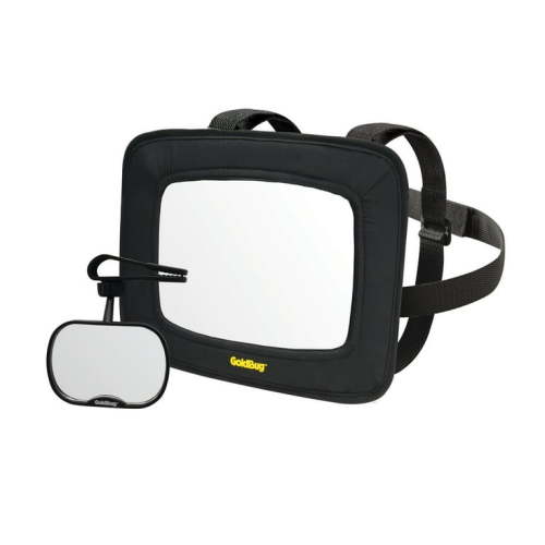 Goldbug 2-Piece Baby Car Seat Mirror, Rear-Facing Car Seat Mirror for Baby and Toddler, Black