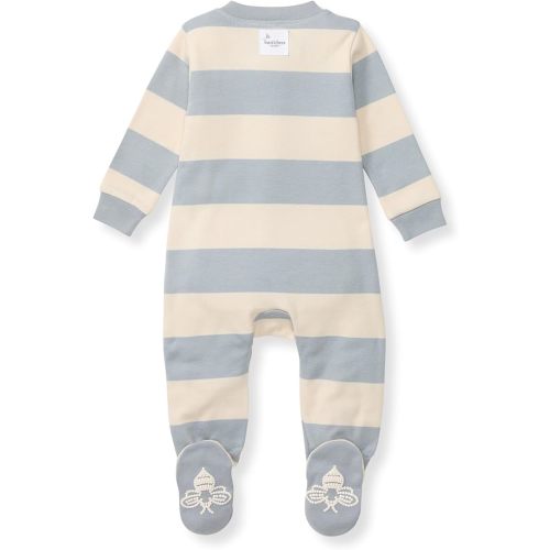 Burt's Bees Baby Boys' Sleep & Play PJs, 100% Organic Cotton One-Piece Zip Front Jumpsuit, Baby Boys Footie Pajamas & PJs