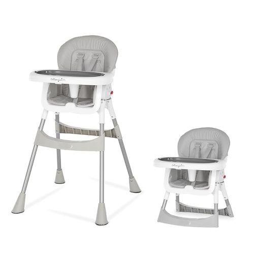 Portable 2-in-1 Tabletalk High Chair, Convertible Compact High Chair, Light Weight Portable Highchair, Grey