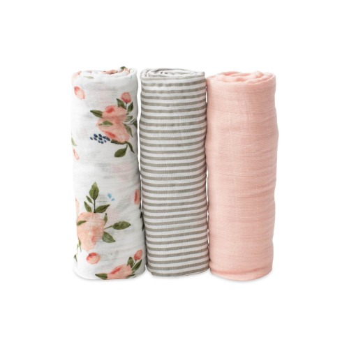 3-Pack Cotton Muslin Swaddle Blankets