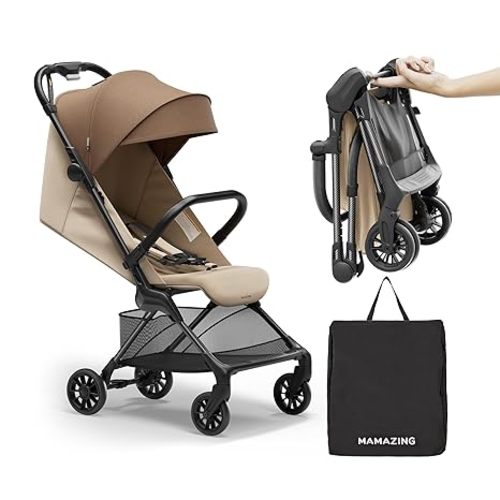 MAMAZING Ultra Air X Travel Stroller - Ultra-Lightweight, Airplane Friendly, COLOR: BROWN