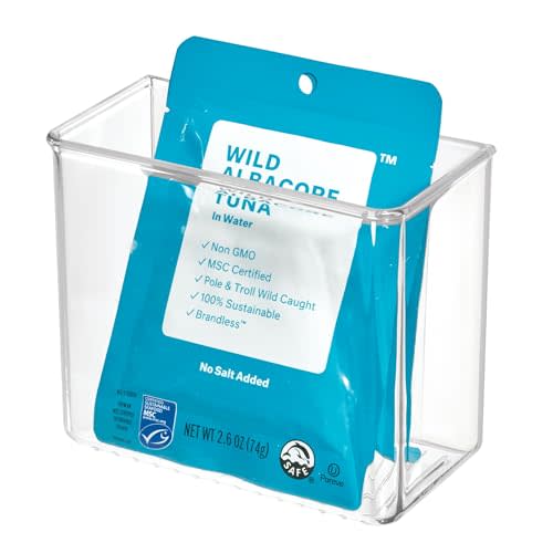 iDesign AFFIXX Plastic Wall Mount Organizer for Kitchen, Bathroom, Office, Bedroom, Garage, Craft Room, 3" x 6" x 5", Clear - Medium