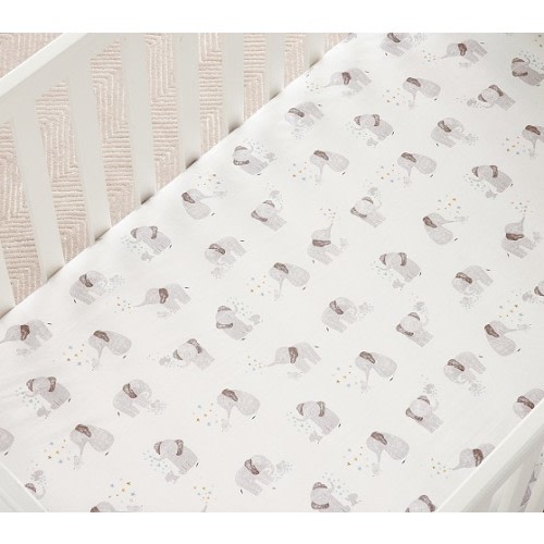 Ellis Elephant Crib Fitted Sheet | Pottery Barn Kids