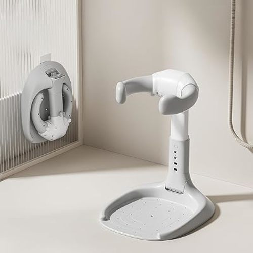 Baby Bath Stand, Foldable & Adjustable 5 Levels, Bath Shower Standing Support for Babies 6 Months & Up (Grey)