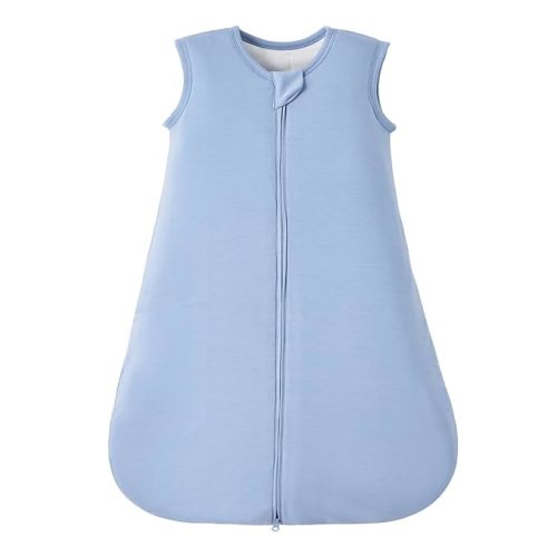 Duomiaomiao Buttery Soft Rayon Made from Bamboo Baby Sleep Sack 0-6 Months 1.0 TOG, Premium Baby Sleeping Bag 2-Way Zipper for Babies
