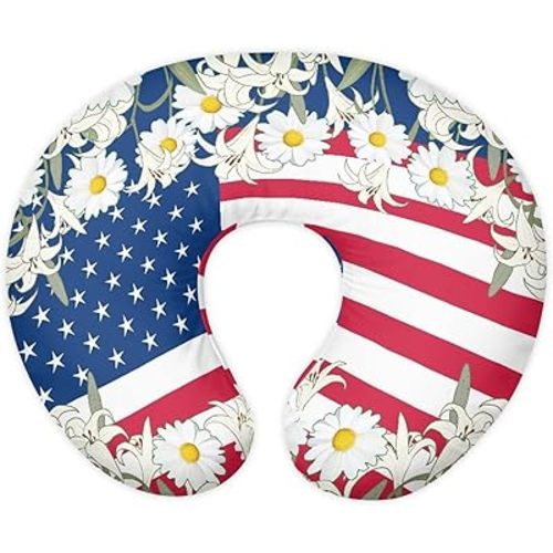 American Flag Cover for Newborn Pillow Baby, Nursing Pillow for Baby Girl Covers,Stretchy Removable Case for Breastfeeding Pillows Slipcover 22x18