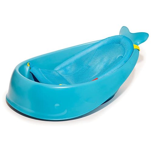 Skip Hop Baby Bath Tub, 3-Stage Smart Sling Tub, Moby, Blue