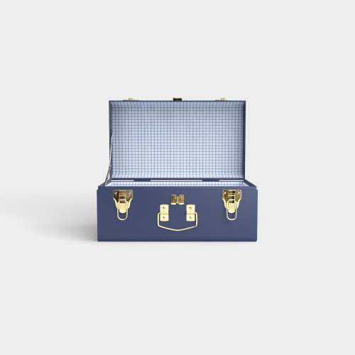 Mini Trunk - Navy - Picnic in Blue / Embroidery