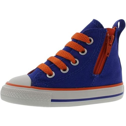Converse Chuck Taylor Side Zip Hi Infant/Toddler Shoes Size 3, Color: Blue/Oramge