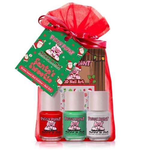 Piggy Paint Nail Polish Set - 3pk/0.25 fl oz each + 1 Nail Art, Color: Santa's Sweetie
