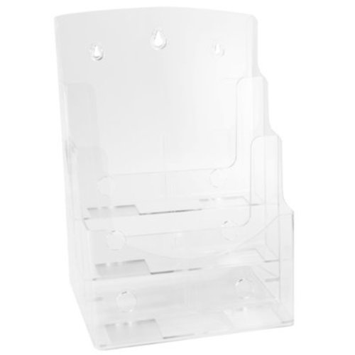 Gymnture 1PC A4 File Display Stand Desktop Book Holder Transparent Acrylic Book Shelf Three Layers Brochure Display Rack