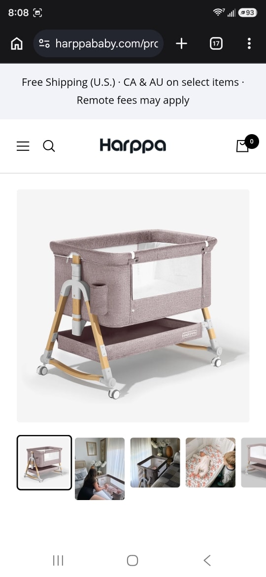 HARPPA Cuddly 3-in-1 Baby Bassinet Bedside Sleeper for Reflux | Attaches to Bed, Adjustable 5 Heights, Non-Toxic & CPSC Certified | Sturdy Aluminum Frame, Portable Wheels, Tool-Free Setup, Gentle Rocking | Perfect for Newborns, Infants, Small Spaces & Saf