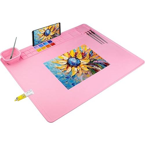 Silicone Painting Mat, 23.5"x19.7", Pink