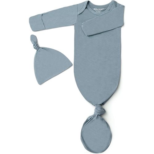 Baby Noah Newborn Knotted Gown for Boy Girls, Newborn Coming Home From Hospital Outfit, Baby Tie Gown Nightgown