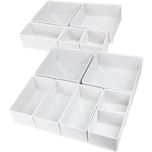 12 Pack Drawer Organizer - White