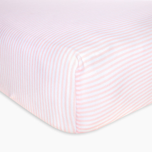 Burt's Bees Baby Organic Cotton Jersey Fitted Crib Sheet - Blossom Stripe, 1