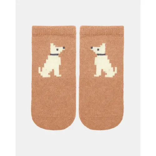 Toshi Organic Socks Ankle Jacquard - Puppy | Baby Bunting AU