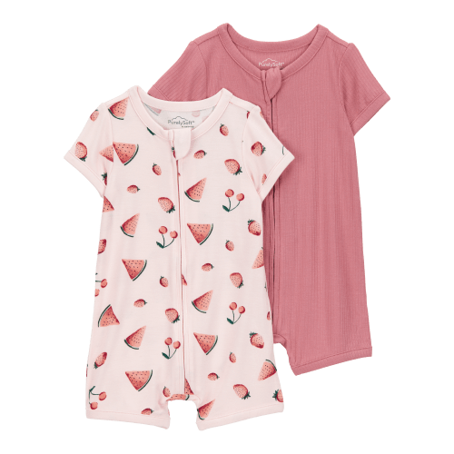 Baby 2-Pack PurelySoft Zip-Up Rompers - Pink - Carter's | Carter's
