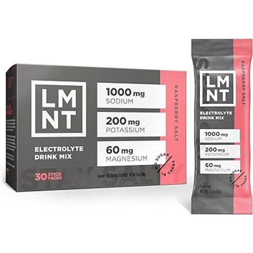 LMNT Zero Sugar Electrolytes - Raspberry Salt | Drink Mix | 30-Count