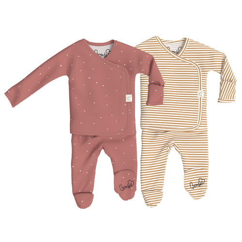 Baby Bundle Footie - Dottie + Mocha Twist Twin Pack | Bonsie