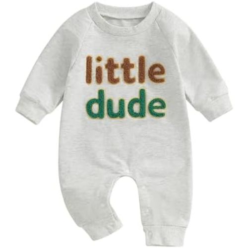 Baby Boy Romper Little Brother Newborn Outfit Long Sleeve Mama's Boy Little Dude Jumpsuit Fall One Piece Clothes