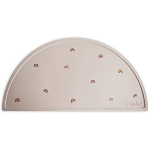 mushie Silicone Placemat for Kids | BPA-Free Non-Slip Design (Rainbows)