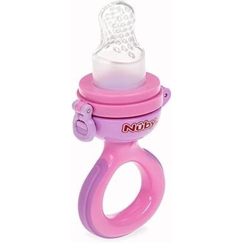 Nuby Twist N' Feed Infant First Foods Feeder with Hygienic Cover: 10M+ (Pink)
