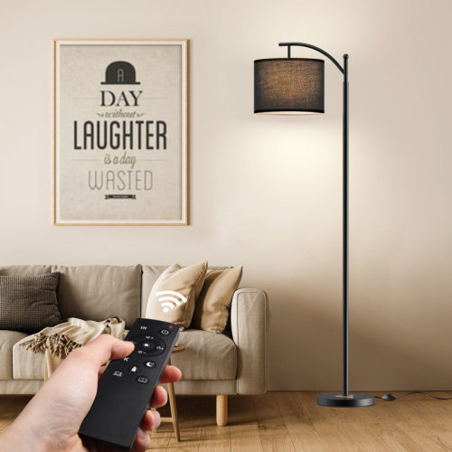 Ebern Designs Mykah 61.8'' Arched/Arc Floor Lamp with Remote Control and Bulb Included & Reviews | Wayfair