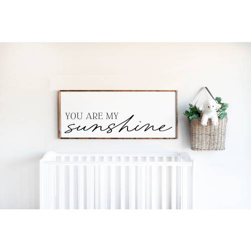 You Are My Sunshine Sign – Rustic Nursery Decor, Farmhouse Wooden Wall Art