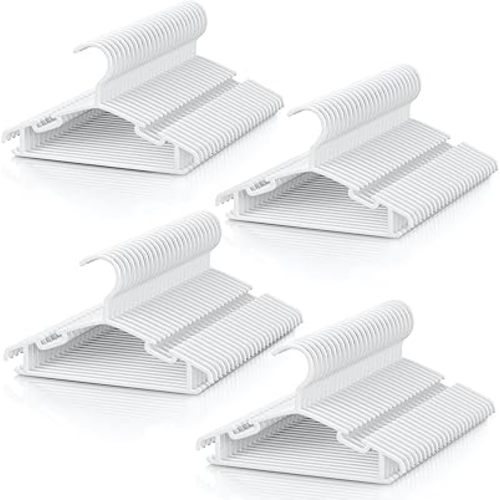 Kids Plastic Hangers, Baby Clothes Hangers for Closet 100 Packs Non-Slip Toddler Hangers for Infant Child Clothing, Small Children Hangers for Pants Coats Skirts (White)
