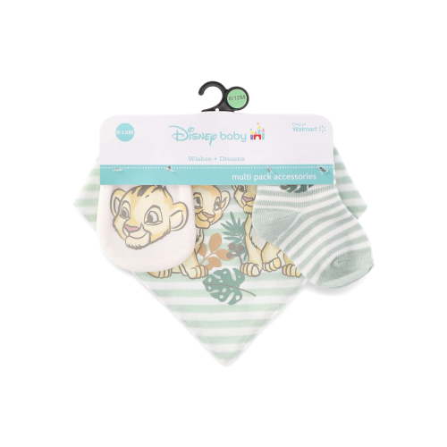 Disney Baby Wishes + Dreams Character Infant Baby Accessories Bib, Socks and Mittens Set, 3-Pack, Sizes Newborn-12 Months