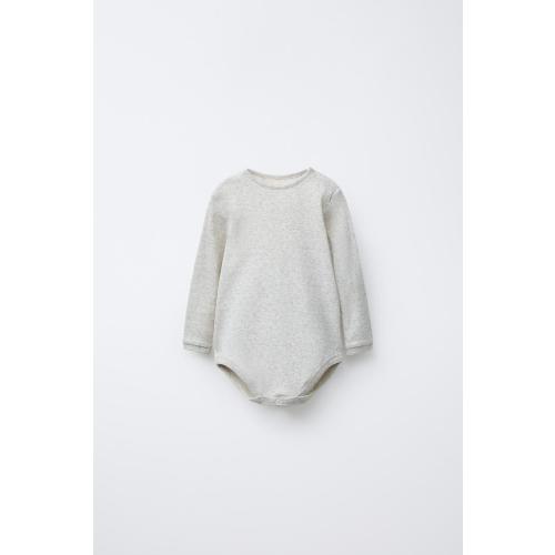 POINTELLE BODYSUIT - Gray marl | ZARA United States
