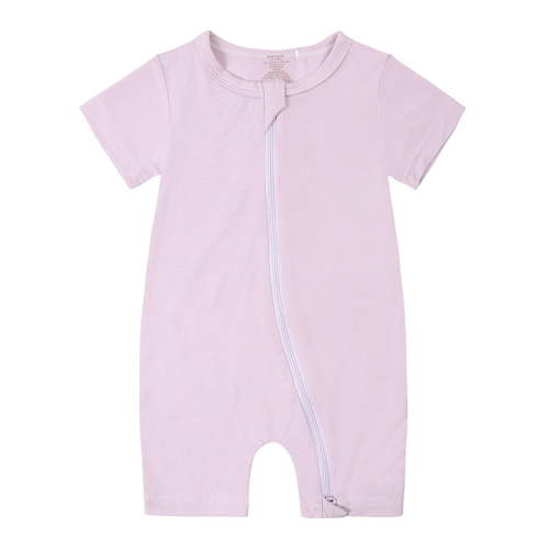 JIUKE Unisex Rompers Infant Baby Boy Girl Clothes Jumpsuit Short Sleeve Onesie Zipped Bodysuit Solid Color
