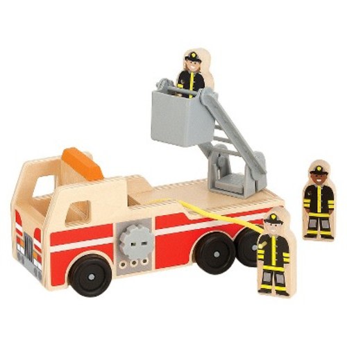Melissa & Doug® Wooden Fire Truck With 3 Firefighter Play Figures