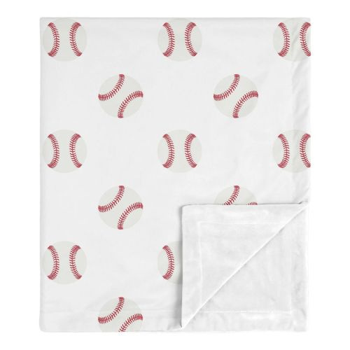 Sweet Jojo Designs Boy Baby Security Blanket Baseball Patch Red and White