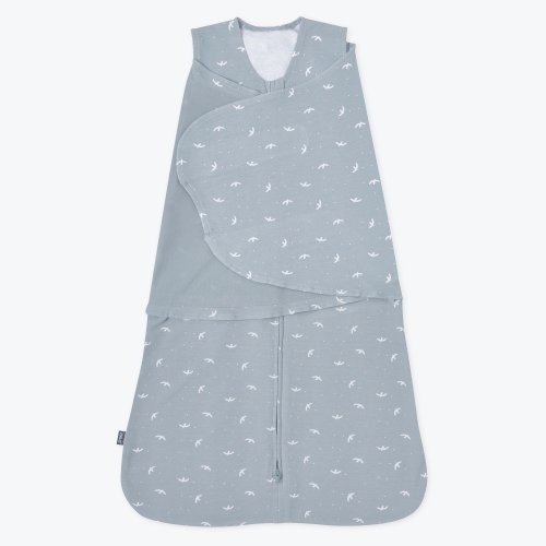 HALO SleepSack swaddle, 100% cotton, Blue Birds, SM, 3-6M - small
