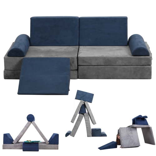 STAHMFOVER 9PCS Play Couch Sofa for Kids Convertible Creative Toddler sofa Imaginative Furniture