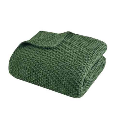 Ink+ivy 50"x60" Bree Knit Throw Blanket Green: Acrylic, Machine Washable, Cozy For Sofa