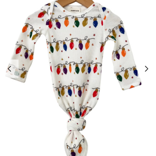 Organic Waffle Knotted Gown, Christmas Lights