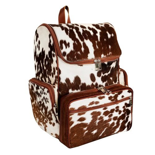 SKY-SELLER Leather Diaper Bag Backpack Maternity Leather Travel Backpack for Teen Girls & Boys - Multifunction Cow Print Baby Diaper Bags